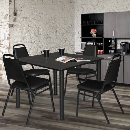 Regency Kee Square & Round Tables, 48 W, 48 L, 29 H, Wood, Metal Top, Ash Grey TB4848AGBPBK
